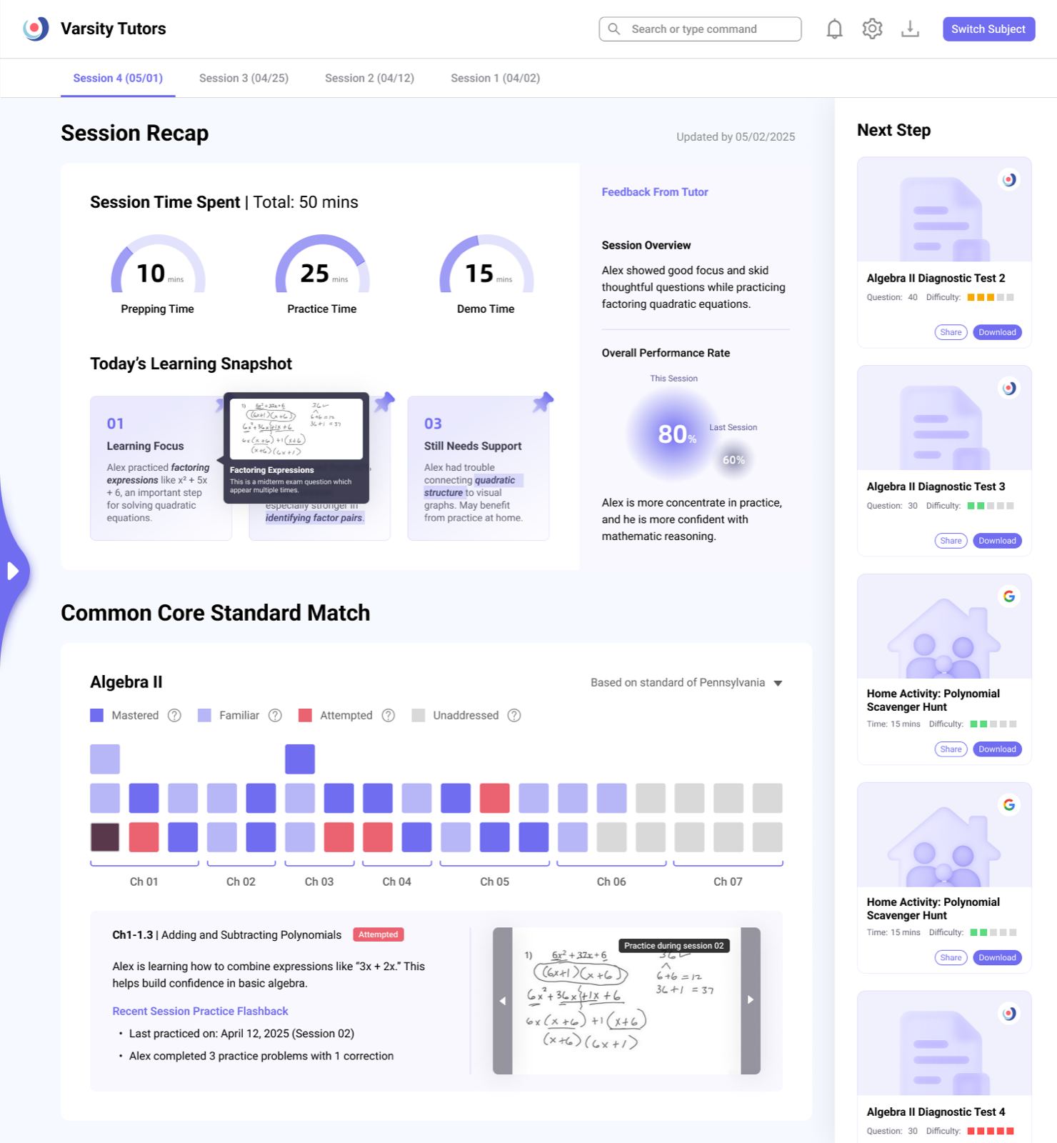 Session Recap — full refined view